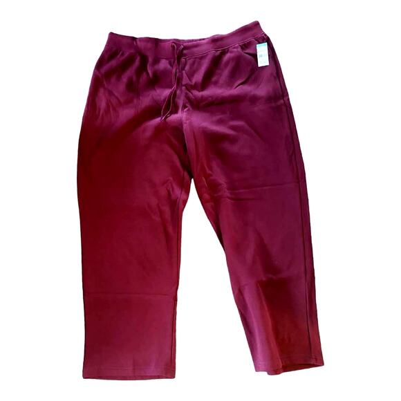 Laura Scott Women's Plus Fleece Sweatpants - Size 2X - Burgundy - NWT - Picture 2 of 6